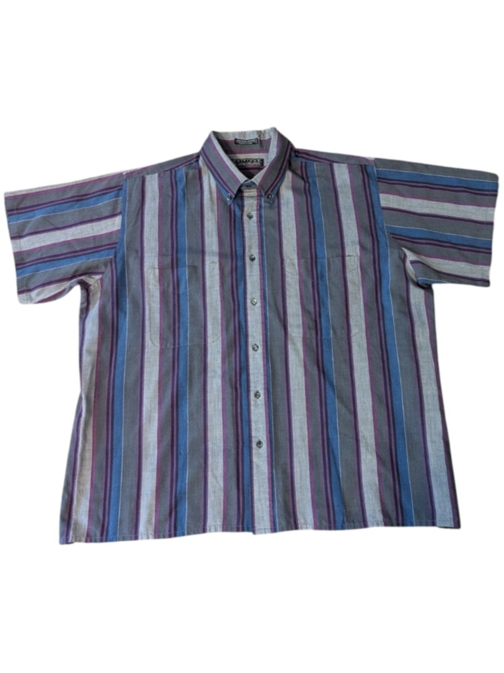 VTG Editions by Van Heusen Blue Relaxed Fit Easy Care Casual Shirt Men's XL